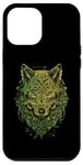 iPhone 13 Pro Max Knotwork Gold Green Ornate Irish Nordic Wolf art Case