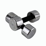 Master Adultes Lot de 2 haltères Chromé Lot d'haltères 2 x 5 kg, Argent/Noir, None