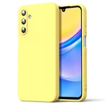 Byvuwiay Coque pour Samsung Galaxy A15 4G/5G, Ultra Mince Premium Housse Souple en Silicone Liquide, Coque de Protection pour Samsung Galaxy A15 4G/5G - Jaune