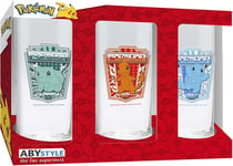 OFFICIAL POKEMON SET OF 3 DRINKING GLASSES TUMBLERS NEW IN GIFT BOX