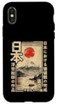 Coque pour iPhone X/XS Anime Ukiyo-e japonais traditionnel sur bois du Mont Fuji