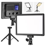 NEEWER 9" Panneau lumineux LED lumière pour appareil photo reflex numérique avec mini trépied, batterie 4000mAh, ports USB Type C, 3200K ~ 5600K CRI95 + 600Lux photographie vidéo streamingt, NL-116AI