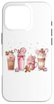 iPhone 16 Pro Ginger Man Cookies Christmas Coffee Latte Pink Xmas Season Case