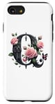 Coque pour iPhone SE (2020) / 7 / 8 Letter Q Initial Floral Monogram Rose Pink Flower Butterfly