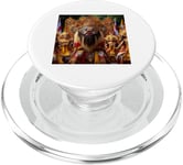 Barong Masque de lion mythologie balinaise Roi des esprits PopSockets PopGrip pour MagSafe