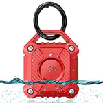 Airtag Holder, IP68 Waterproof Apple Air Tag Keyring,Hard TPU Airtags case, 360° Full Protection, Air Tag. Holder with Key Ring For Apple Airtag gps tracker devices .(Red)