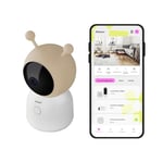 OMAJIN by Netatmo Smart Baby Monitor Camera 2K HD, Vision Nocturne, Alerte Pleurs, Audio bidirectionnel, Berceuse et Bruit Blanc, Veilleuse, Capteur d'humidité et de température, App Control, OBC-01