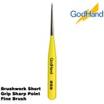 GodHand Brushwork Short Grip Sharp Point Fine Brush Made In Japan # GH-EBRSYP-KH