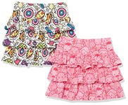 Amazon Essentials Disney | Marvel | Star Wars | Frozen | Princess Girls' Knit Ruffle Scooter Skirts, Pack of 2, Pink/Marvel, 11-12 Years