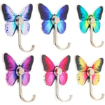 6 st Butterfly Hook Väggkrokar Fjärilsväggkrokar Fjärilsväggkrokar Kommandokrokar Självhäftande Krokar för Badrum