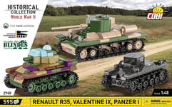 COBI - 3 RENAULT R35 VALENTINE IX and PANZER I tanks - Musée des Blindés de S...