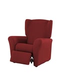 Zebra Textil Berta - Élastique Housse de Fauteuil Relax, Taille 1 Place (de 70 à 110 cm), Couleur Rouge