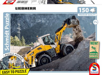 Schmidt Spiele 56551 Liebherr, chargeuse sur pneus L526, Puzzle pour Enfants de 150 pièces en Carton d'herbe