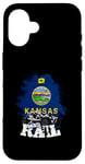 Coque pour iPhone 16 Rampe de sable pour cheval avec drapeau du Kansas