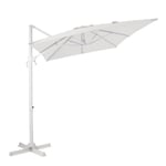 AXI Coco Parasol Déporté Blanc/Beige - Parasol Déporté Rectangulaire 200x300 cm - Parasol Pied Déporté, structure aluminium -