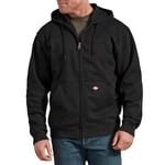 Dickies Men's Full Zip Fleece Hoodie Hooded Sweatshirt, Black, M