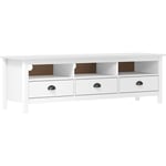 Doc&et² - skm Meuble tv Hill Range Blanc 158x40x47 cm Bois de pin solide