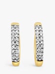 Milton & Humble Jewellery Second Hand 18ct White & Yellow Gold Diamond Double Row Hoop Earrings