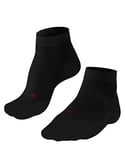 FALKE TE4 Short chaussettes de tennis femme coton véganes blanc noir basses fines renforts légers respirantes séchage rapide zone de compression autour de la cheville 1 paire, 35, Noir