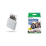 instax LINK WIDE smartphone printer, Ash White Wide Film, 20 Shot Pack, 16385995