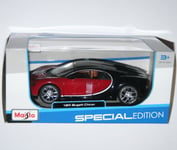 Maisto - BUGATTI CHIRON (Red/Black) Model Scale 1:24