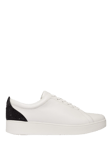 FitFlop Rally Hotfix Lace Up Leather Trainers, White/Black