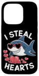 iPhone 14 Pro Cool Shark I Steal Hearts Valentines Day Funny Shark Boy Kid Case