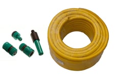 YELLOW HOSE PIPE GARDEN TOOL PRO ANTI KINK LENGTH 20M DIA 12MM & FITTINGS Y20F