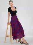 Jolie Moi Saige Pleated Midi Skirt, Abstract Multi