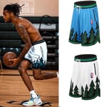 NBA Timberwolves Sports Basketball Oversized Shorts - Perfet White L