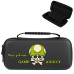 Etui pochette Switch LITE noir personnalisee prenom game over geek