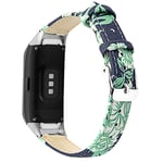 Samsung Galaxy Fit klockarmband i koskinn - Svart / Blad