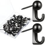 50 Pieces Metal Hangers Black Wall Hooks Picture Hanging Pin  Home Office