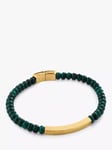 Monica Vinader Linear Gemstone Beaded Bracelet, Green/Gold