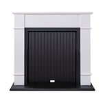 Adam Oxford Stove Fireplace in Pure White & Black, 48 Inch