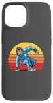 Coque pour iPhone 15 Break Dancing Sasquatch B-Boy Bigfoot Dancer 80s Sunset