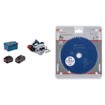 Bosch Professional GKS 18V-68 C (L-Boxx, 1x5.5Ah, GAL1880CV,Parallel Guide) + Circular Saw Blade Expert (for Laminated Panel, 190 x 30 x 2.1 mm, 60 Teeth; Accessories: Cordless Circular Saw)