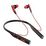 Casque Bluetooth Tour de Cou écouteurs 15 Heures de Lecture écouteurs Stéréo Sportifs Respectueux de la Peau pour la Conduite d'un Bureau d'Affaires,Red