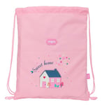 Glowlab KIDS SWEET HOME - Sac à dos plat junior, tissu recyclable, sac à dos, idéal pour enfants de différents âges, confortable et polyvalent, qualité et résistance, 26 x 1 x 34 cm, couleur rose,