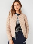 Tommy Hilfiger Down Quilted Jacket - Beige, Beige, Size Xl = Uk 14, Women