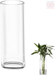 TSKDKIT Large Glass Vase for Flowers 30cm Glass Cylinder Vase Clear Vase for 30