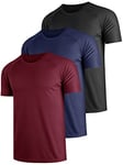 Teesmen 3 Pack Quick Dry T Shirt Running Shirts Men Sport Tops Gym Wicking Athletic T Shirts Breathable Workout Shirts（Multicolor set4-XL）