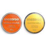 Snazaroo Face and Body Paint, Sparkle Orange, 18.8g Metallic Face and Body Paint, Electric Gold, 18.8g