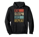 Retro Runner Outfit Eat Sleep Run Repeat Funny Running Pullover Hoodie