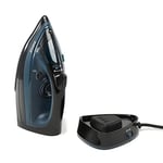 Pifco 2-in-1 Pro Cordless Steam Iron - With Ceramic Soleplate, 2400w, Variable Steam Function, Anti-drip, Anti-calc, Lightweight Design, 300ml Water Tank Cordless Steam Iron