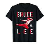 Bruce Lee Flying Kick Shadowed Face Shot T-Shirt