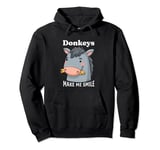 Donkeys Make Me Smile Donkey Lover Cute Farm Animals Pullover Hoodie