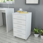 Bonnevie - Armoire de bureau à tiroir Meuble de Rangement - Style Contemporain avec roulettes et 5 tiroirs blanc BV975032