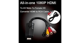 Convertisseur hd hdmi vers av mâle-femelle tout-en-un 1080p câble hdmi vers rca