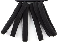 12x Flat wide Thick Hair Elastics Bobbles  Non Metal  Ponytail Hair Bands Black